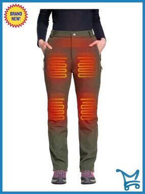 DEWBU Heated Pants Women 12V Battery 5 Heating Zones Waterproof Fleece